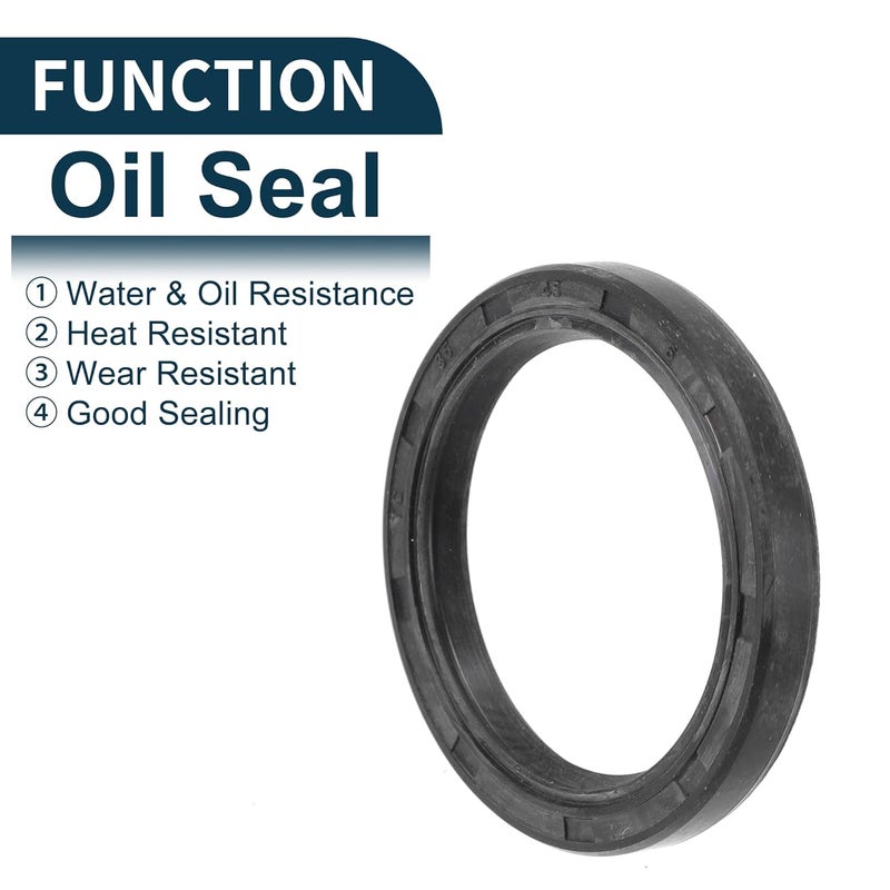 TUCKBOLD Universal Oil Seal TC Double Lip W Steel Spring Seal Ring Rotary Shaft Seal 35x45x6mm High Pressure NBR Rubber Black 5 Pcs - Image 3